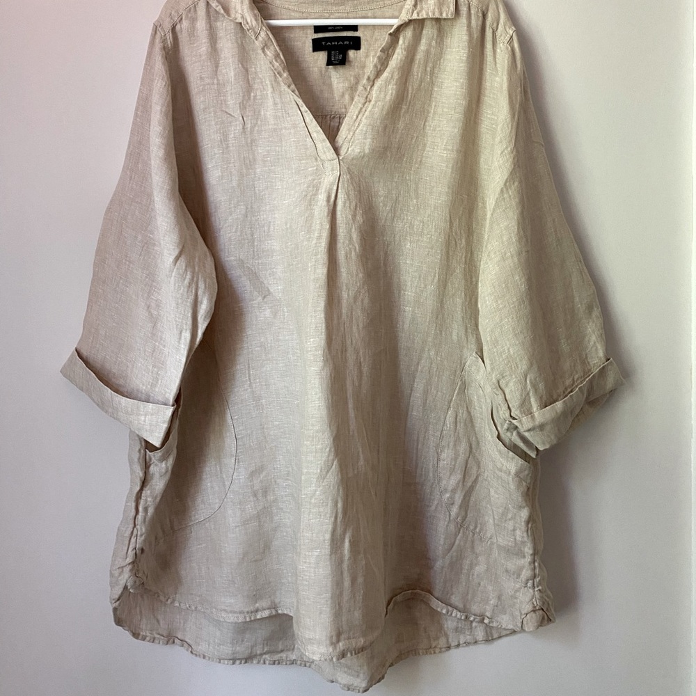 100% Linen pool or beach cover up
